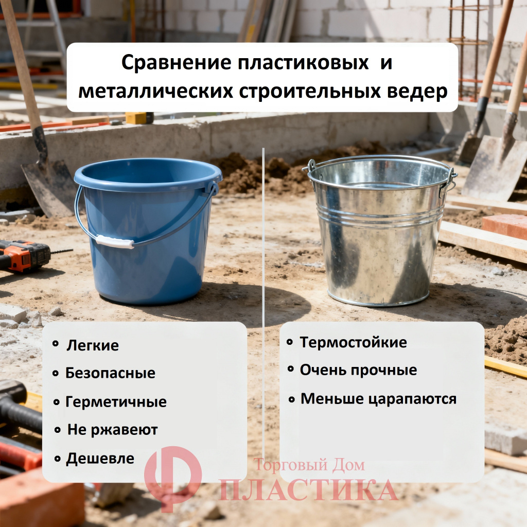 сравнение пластиковых и металлических ведер