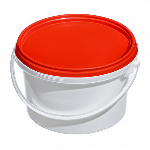 пластиковое ведро jet 25 (2,6 л) с красной крышкой