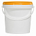 пластиковое ведро jetb 850 (0,85 л) с оранжевой крышкой