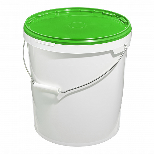пластиковое ведро jet 210 (21,3 л) металл. ручка, зеленая крышка