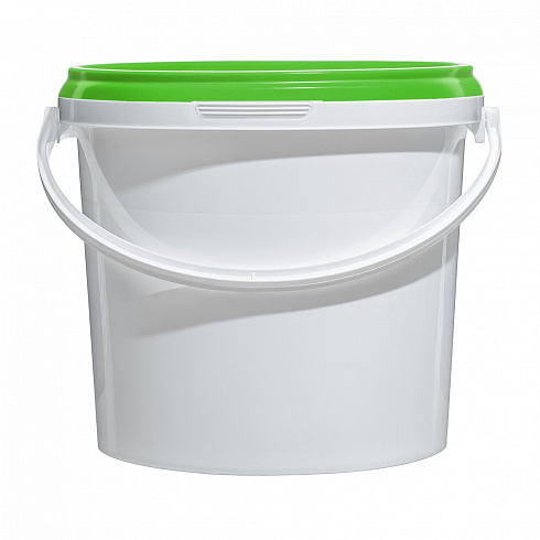 пластиковое ведро jet 38 (3,9 л) с зеленой крышкой