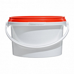 пластиковое ведро jet 25 (2,6 л) с красной крышкой
