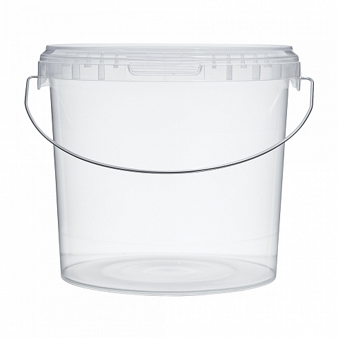 прозрачное ведро 3,9 л c металл. ручкой