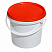 пластиковое ведро jet 38 (3,9 л) с красной крышкой