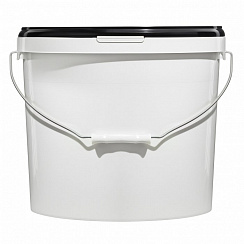 пластиковое ведро jet 150 (15,9 л) металл. ручка, черная крышка