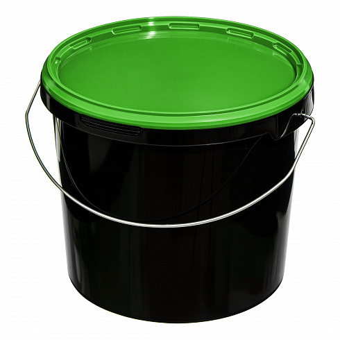 ведро техническое jet 56 (5,7 л) с зеленой крышкой