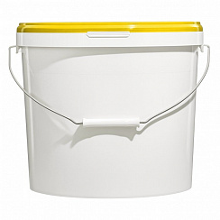 пластиковое ведро jet 150 (15,9 л) металл. ручка, желтая крышка