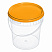 прозрачное ведро 0,85 л с оранжевой крышкой
