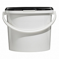 пластиковое ведро jet 56 (5,7 л) с черной крышкой