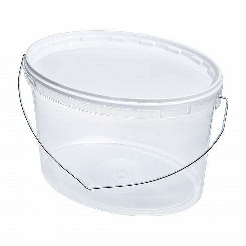 прозрачное ведро 5,8 л овальное