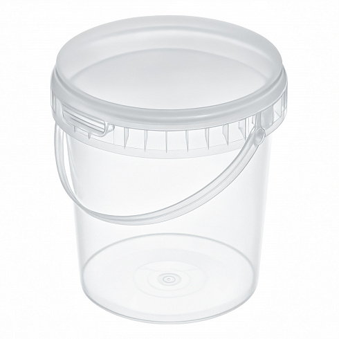 прозрачное ведро 1,1 л пластиковое