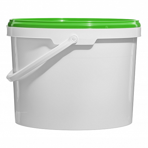пластиковое ведро jet 110 (11,3 л) с зеленой крышкой