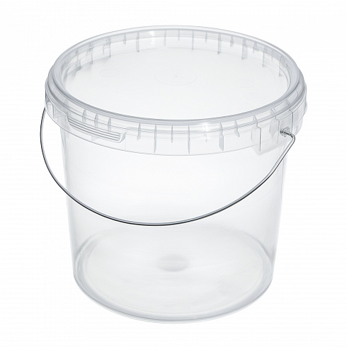 прозрачное ведро 3,9 л c металл. ручкой