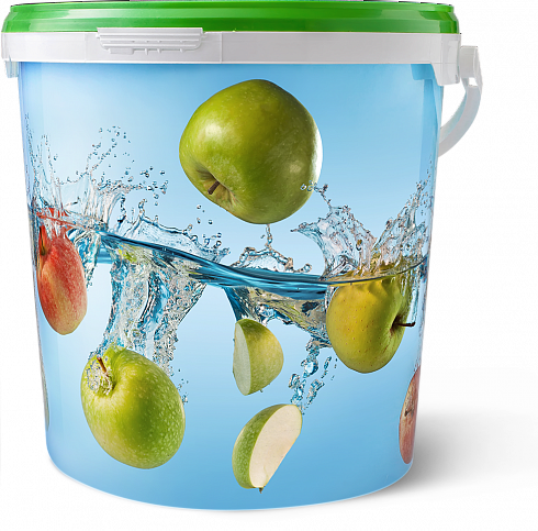 дачное ведро 10 литров, декорированное этикеткой (яблоки)