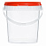 прозрачное ведро 0,85 л с красной крышкой
